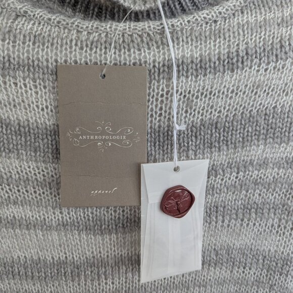 NWT Anthropologie Moth Gray Striped Twin Shadows Turtleneck Sweater - Picture 5 of 5